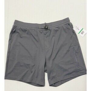 PENGUIN SPORT MENS ATHLETIC SHORTS Sz L NWT Gray ZIP POCKET M. WICKING